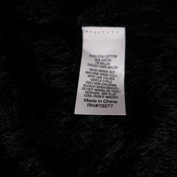 Apt. 9 Size XXL Asymmetrical Sweater Removable Plush Infinity Scarf Black Women - Picture 7 of 9